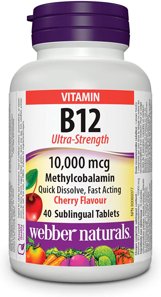 Витамин В12 Webber Naturals B12 Ultra-Strength 10mg Cherry 40 tabs Витамин В12 Webber Naturals B12 Ultra-Strength 10mg Cherry 40 tabs