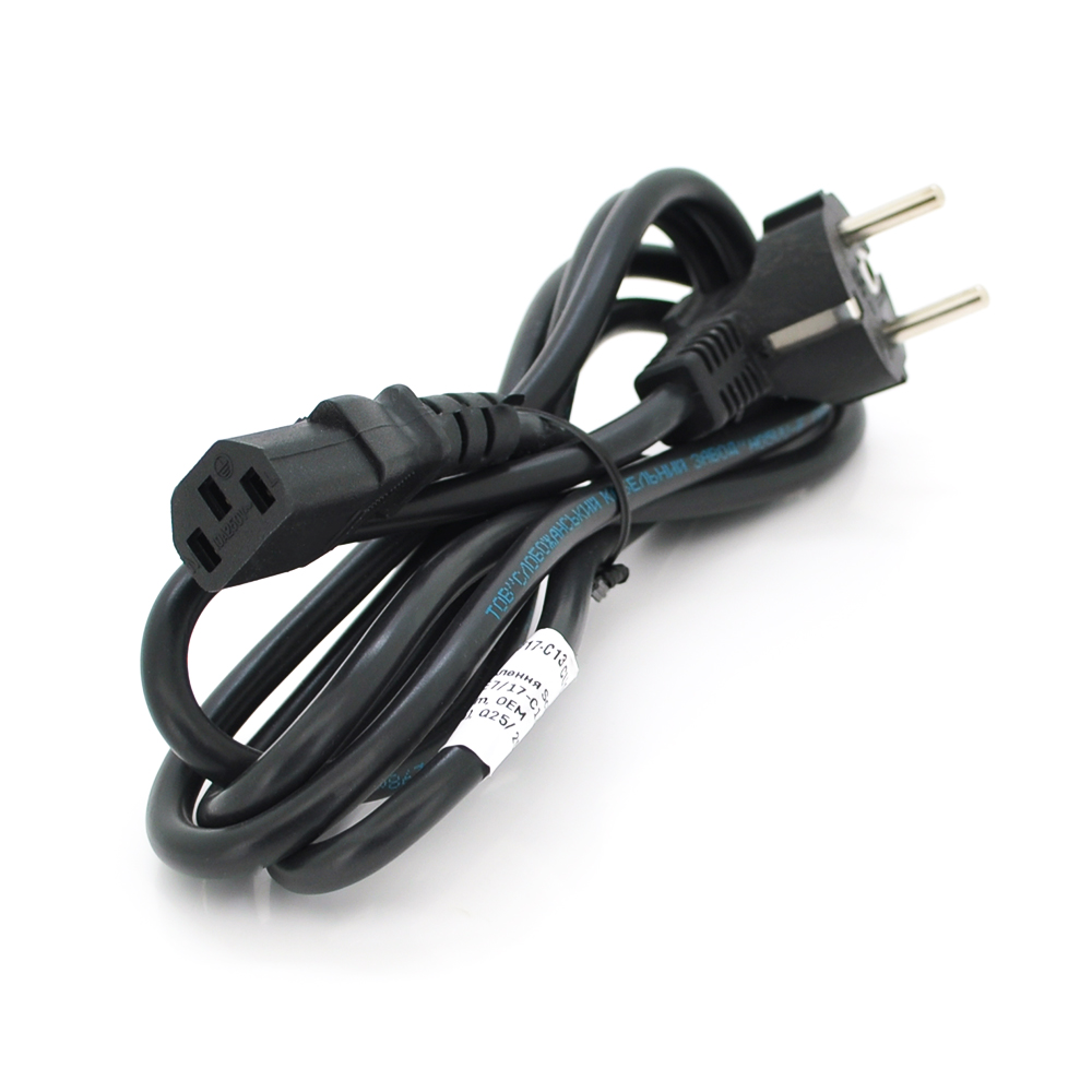 Кабель питания Schuko PC 186 CEE7,17 C13 1,0 мм OEM евровилка медная 1,8 м (YUT_V8831) Кабель питания Schuko PC 186 CEE7,17 C13 1,0 мм OEM евровилка медная 1,8 м (YUT_V8831)
