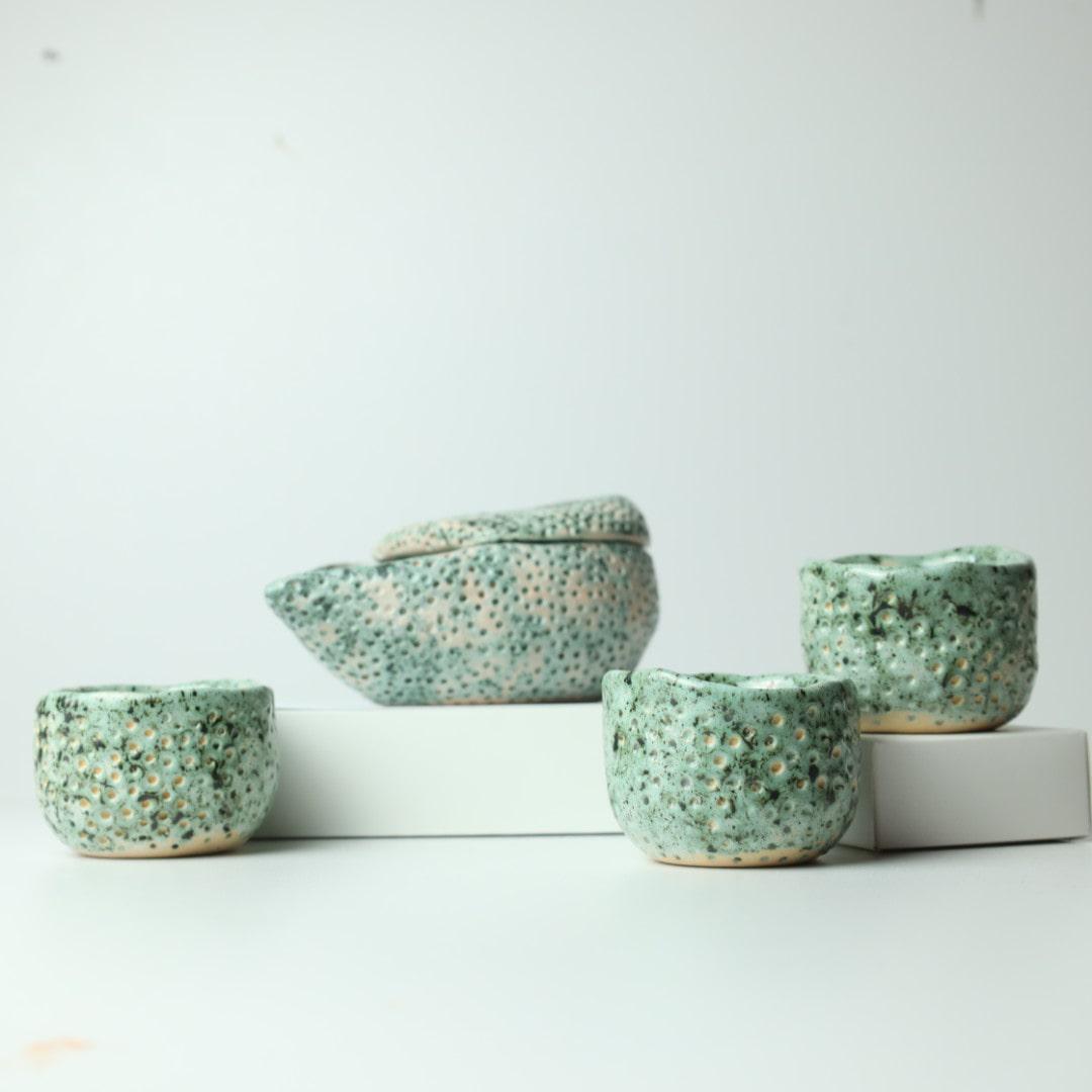 Набор для чайной церемонии Речной камень ручной работы (TS-18) - фото 7 Набор для чайной церемонии Речной камень ручной работы (TS-18) - фото 7