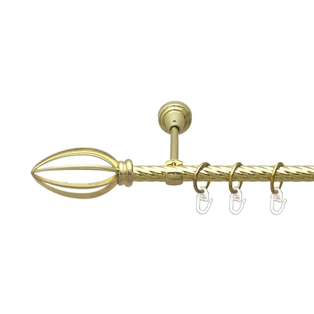 Карниз Orvit Пантеон металевий однорядний відкритий скручена труба кільце металеве 16 мм 300 см Золото (00-00024835)