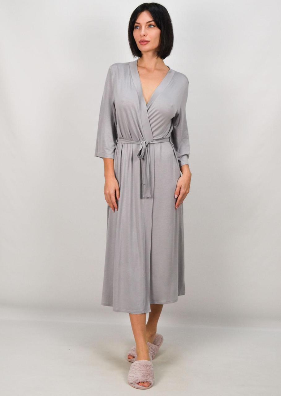 Халат жіночий Роксана віскозний міді L Сірий (1434/60037) Халат жіночий Роксана віскозний міді L Сірий (1434/60037)
