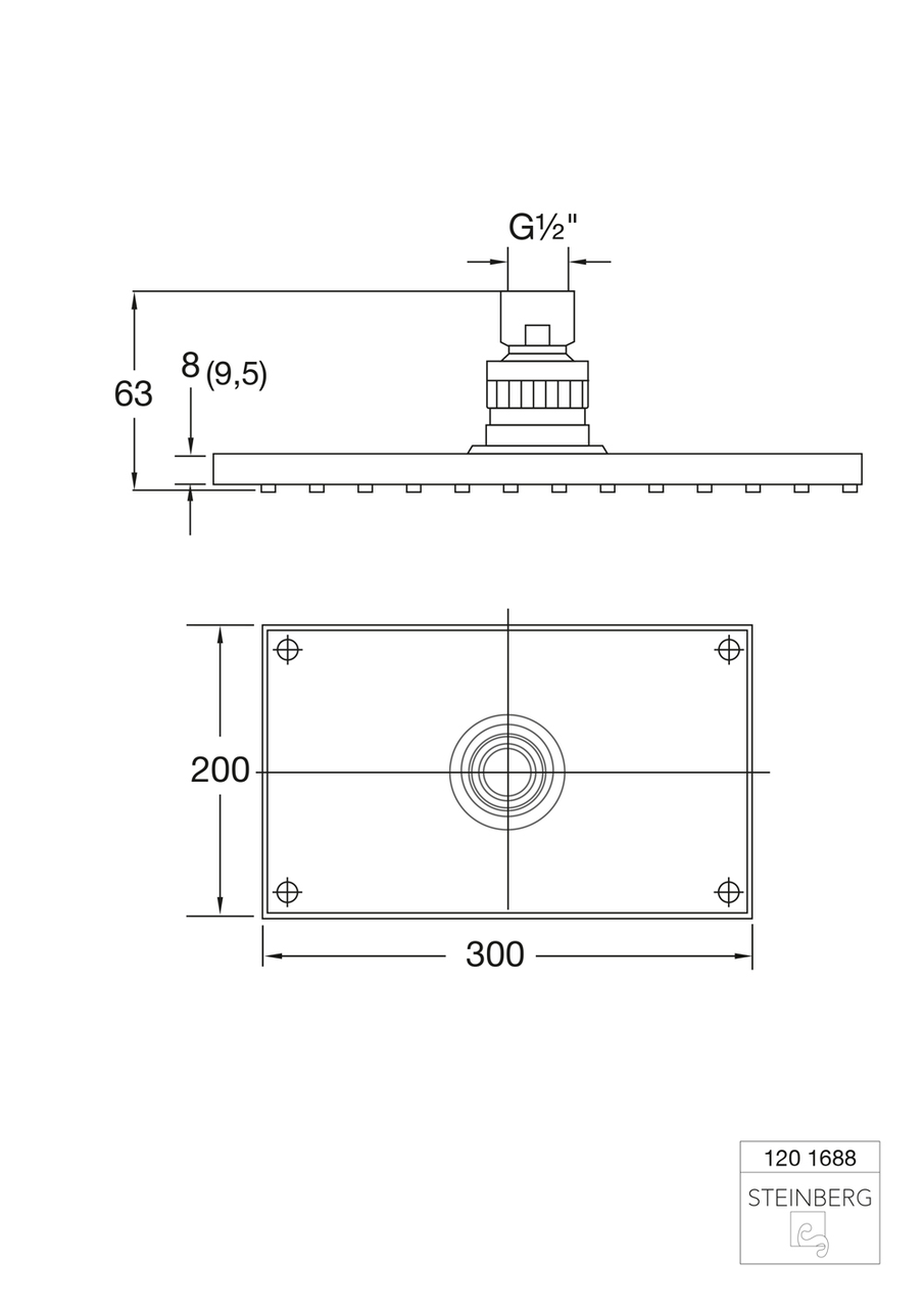 Душ верхний Steinberg Германия Хром (120 1688) - фото 5
