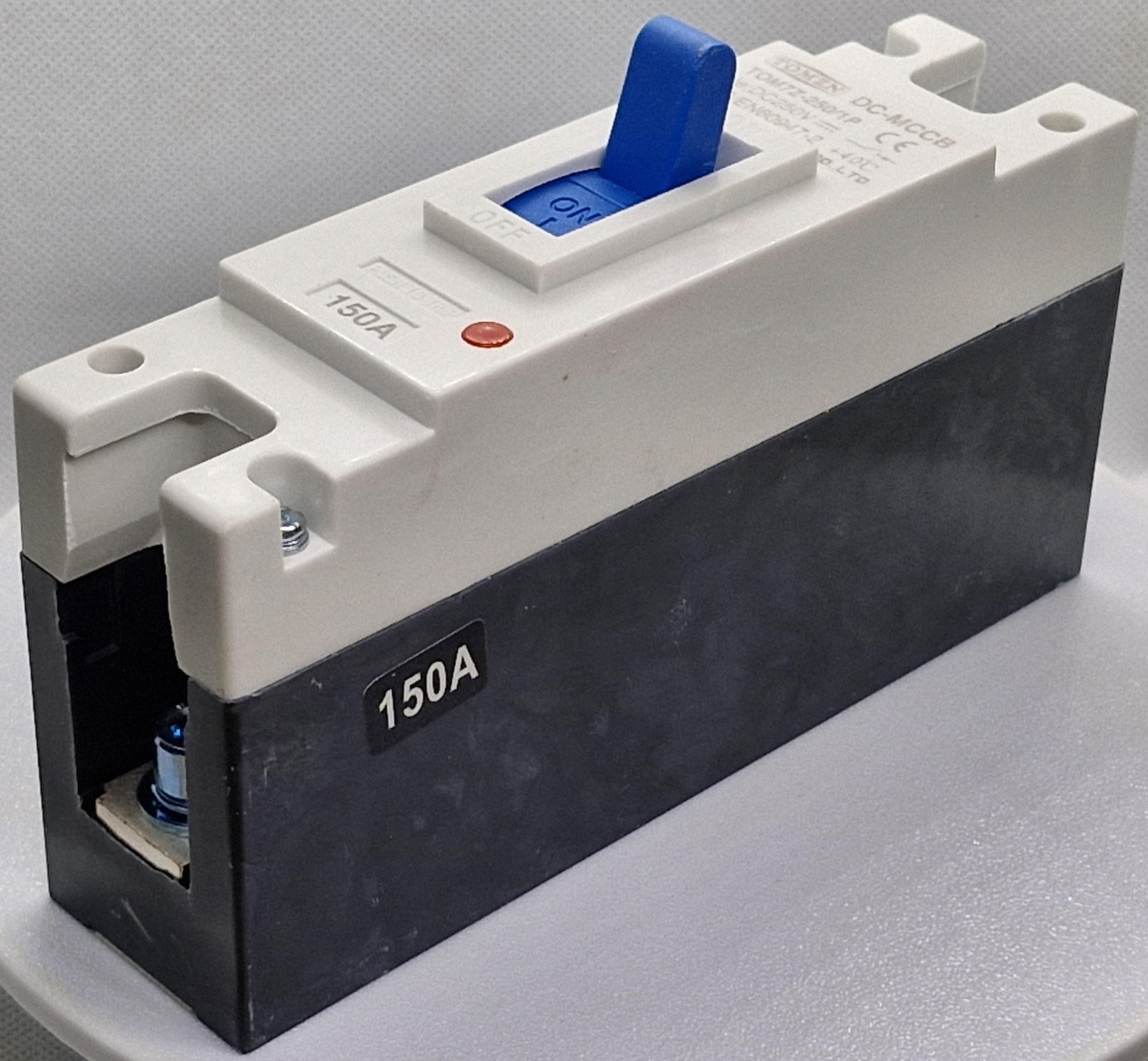 Вимикач постійного струму TOMZN автоматичний DC 150 ампер великорозмірний під болтове підєднання до 250 В (DC-MCCB-150A) - фото 6 Вимикач постійного струму TOMZN автоматичний DC 150 ампер великорозмірний під болтове підєднання до 250 В (DC-MCCB-150A) - фото 6