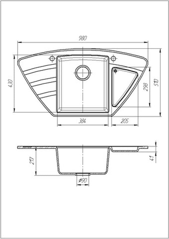 Мойка для кухни Galati Jorum 98B Antracit 901 Антрацит (353547) - фото 4