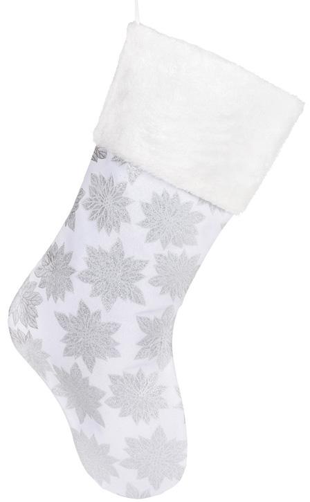 Носок для подарков Рождественники 49 см Белый/Серебро (BD-821-008)