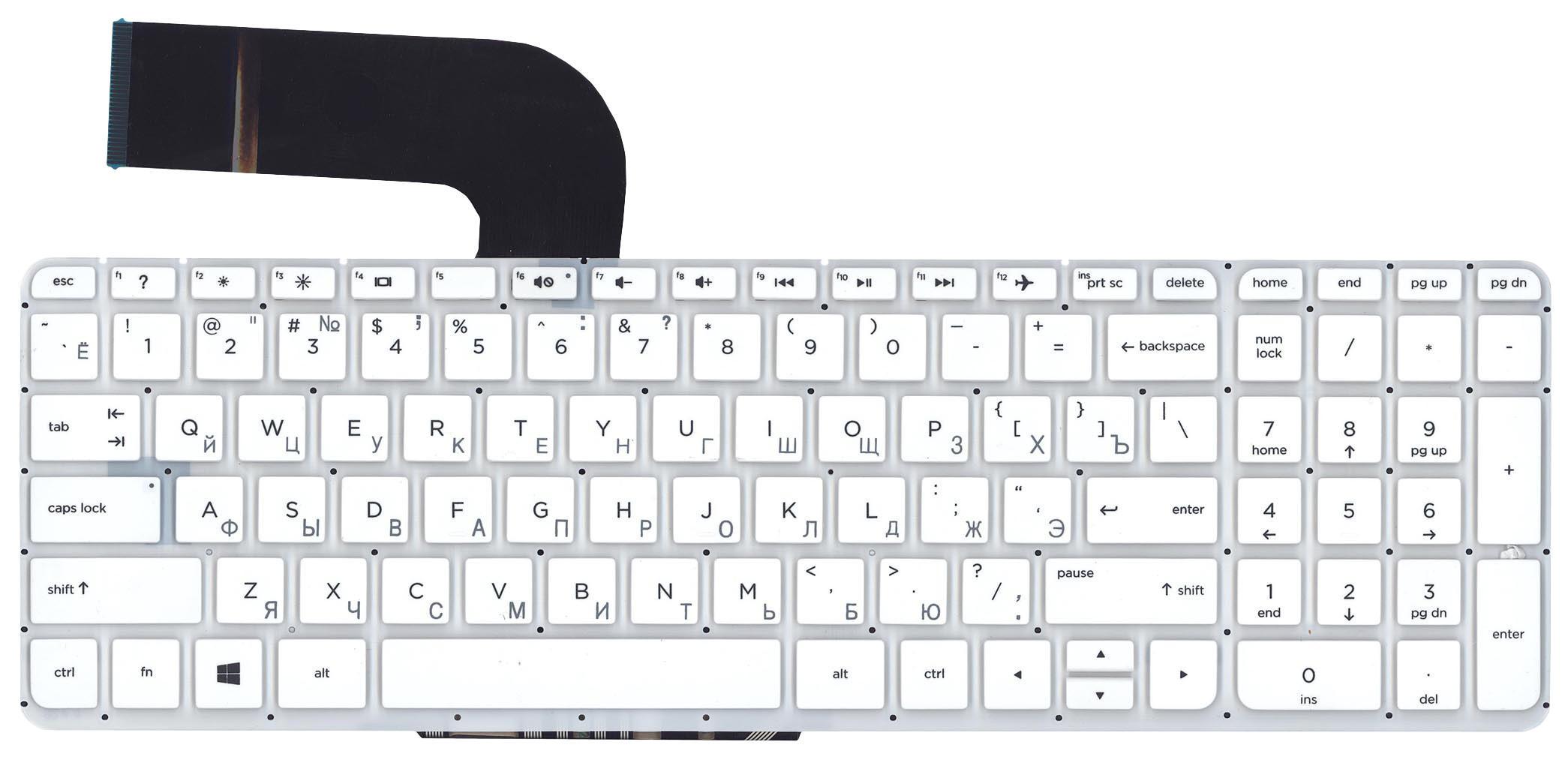 Клавиатура для ноутбука HP Pavilion 17-F/15-P White