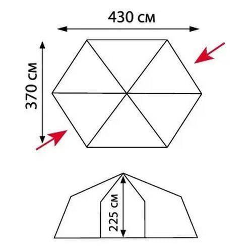 Туристическая беседка-палатка Tramp Lite Mosquito 4,3х3,7х2,25 м Оранжевый - фото 7