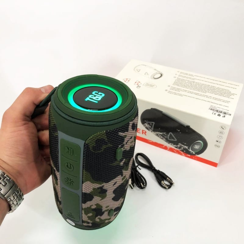 Колонка портативная TG 657 Bluetooth с RGB подсветкой Camo (tf4896) - фото 4