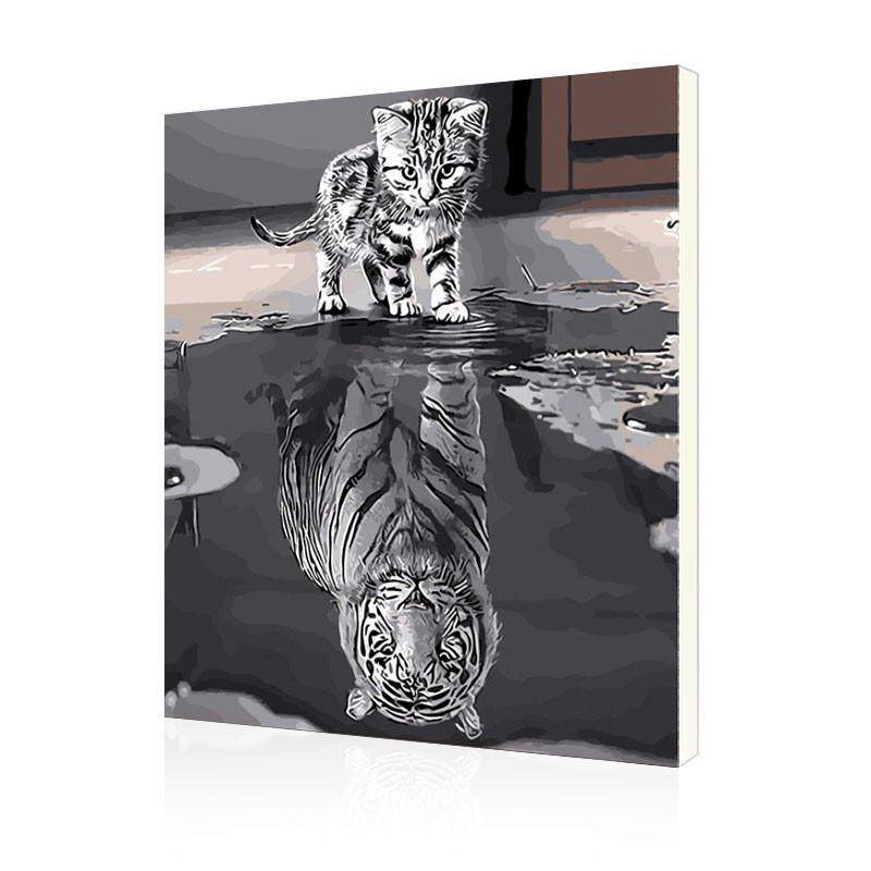 Картина по номерам Lesko DIY PH9229 "Котенок с душой тигра"