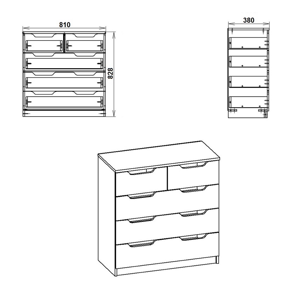 Комод для речей Компаніт 2+3М Горіх екко (10500) - фото 2 Комод для речей Компаніт 2+3М Горіх екко (10500) - фото 2