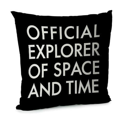 Подушка диванная с бархата Official explorer of space and time 45x45 см (45BP_UNI001)