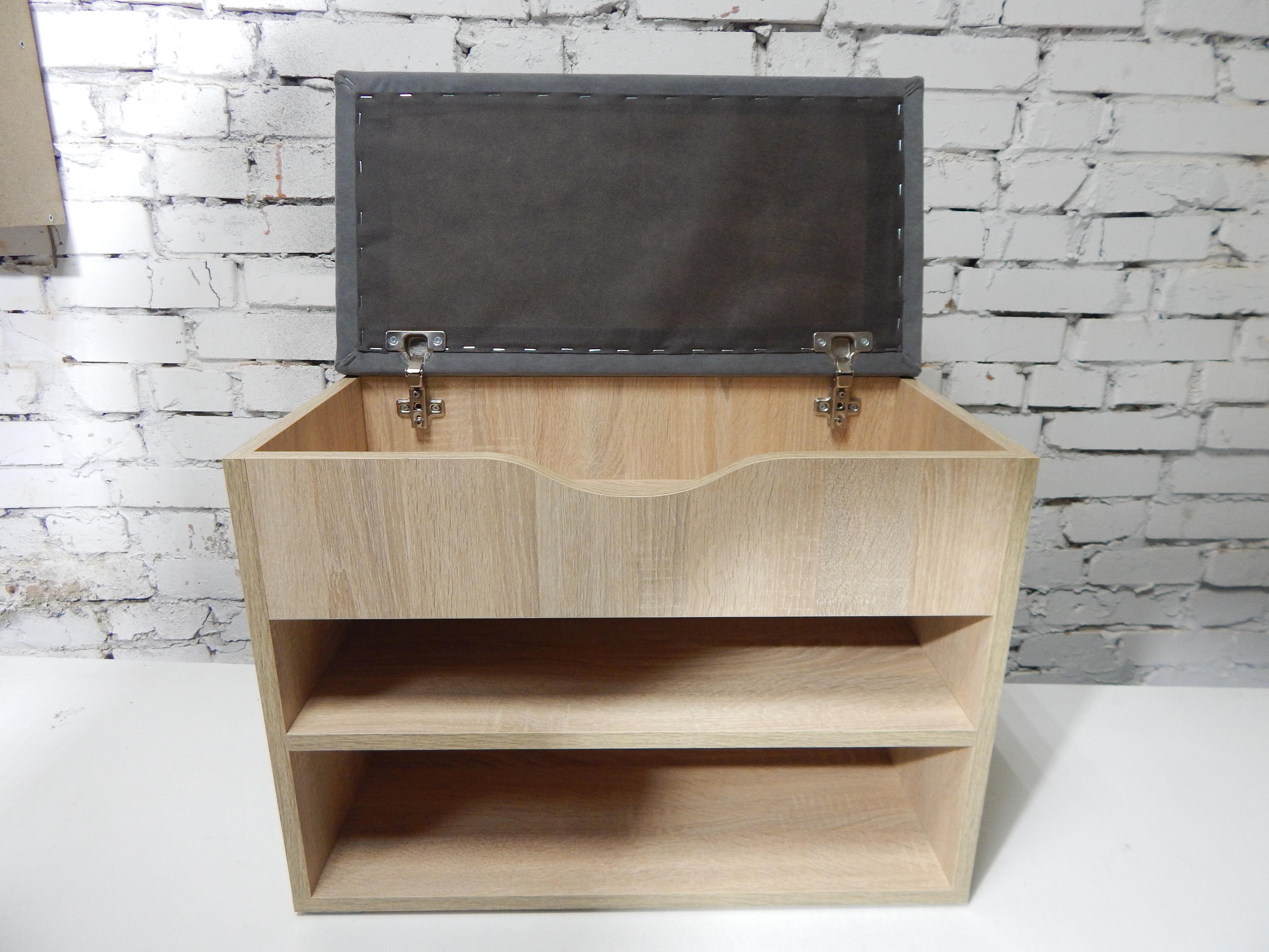 Тумба для взуття ДСП/тканина 30х60х45 см Дуб сонома світлий/Світло-сірий - фото 3 Тумба для взуття ДСП/тканина 30х60х45 см Дуб сонома світлий/Світло-сірий - фото 3