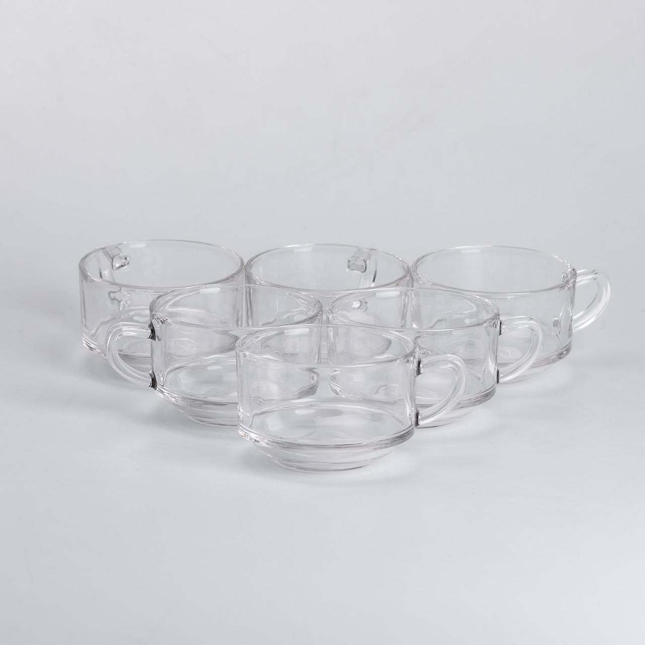 Набір скляних чашок для чаю та кави 6 шт по 270 мл Прозорий - фото 2 Набір скляних чашок для чаю та кави 6 шт по 270 мл Прозорий - фото 2