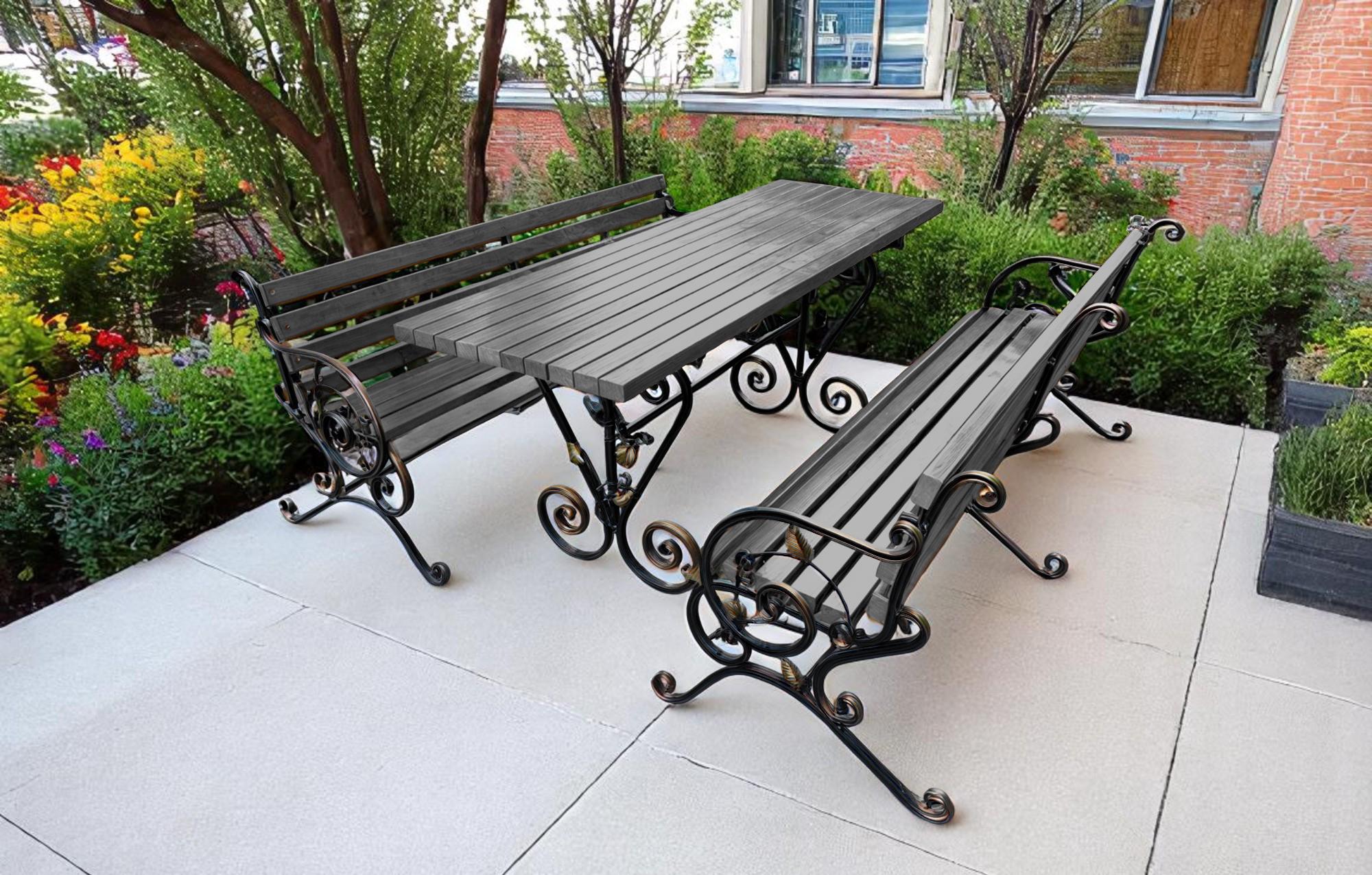 Скамейка садовая кованая Tobi Sho Камелия с подлокотниками 130 см Антрацит - фото 4 Скамейка садовая кованая Tobi Sho Камелия с подлокотниками 130 см Антрацит - фото 4