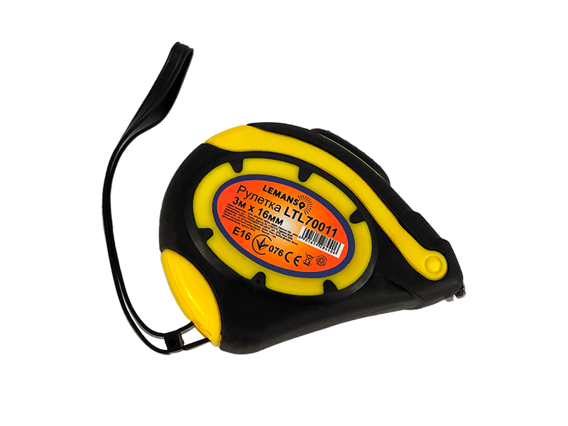 Рулетка Lemanso LTL70011 3 м х 16 мм Желто-черный (6398)