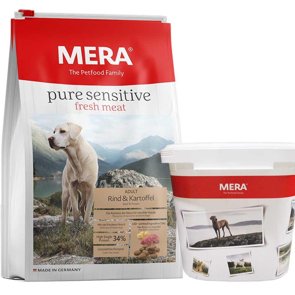 Сухой корм Mera ps fresh meat Rind&Kartoffe для взрослых собак 12,5 кг + контейнер (107859)