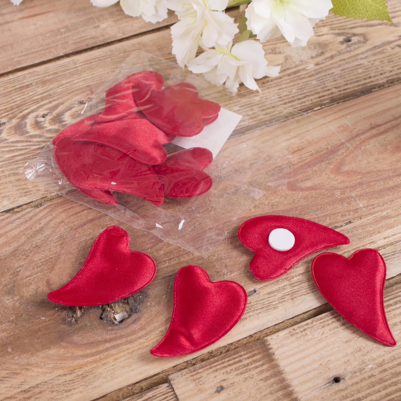 Наклейки Сердца из ткани (3199)