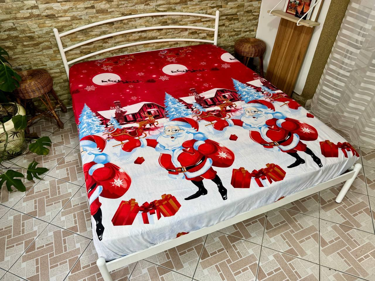 Простынь на резинке Новогодняя из сатина 180х200 см (S-NY-3/WP/x180) - фото 4 Простынь на резинке Новогодняя из сатина 180х200 см (S-NY-3/WP/x180) - фото 4