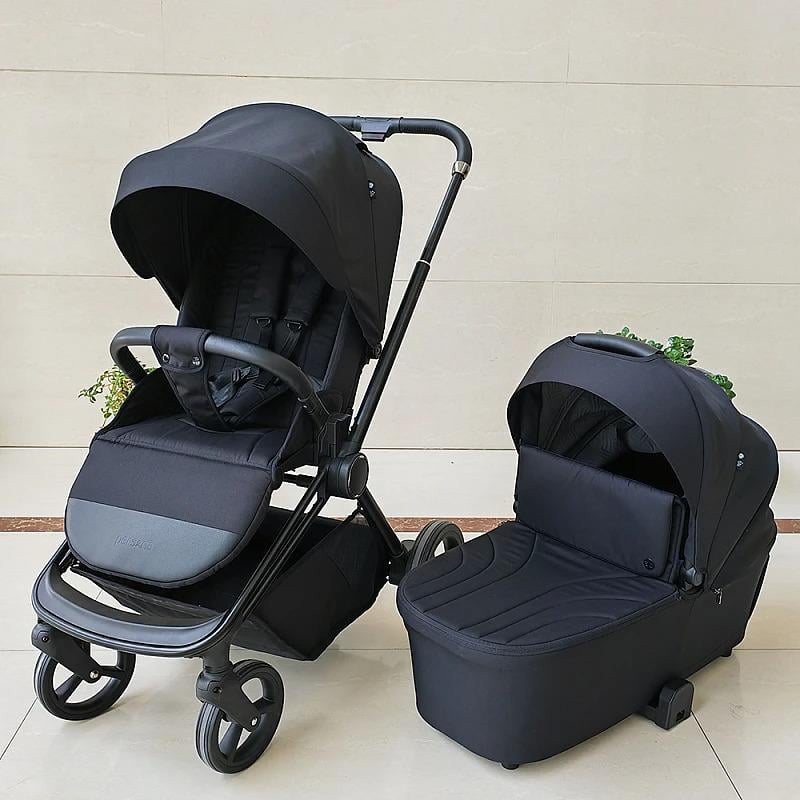 Коляска-книжка дитяча універсальна El Camino ME 1091-1 PERSONA 2в1 з реверсивним блоком і капюшоном Total Black