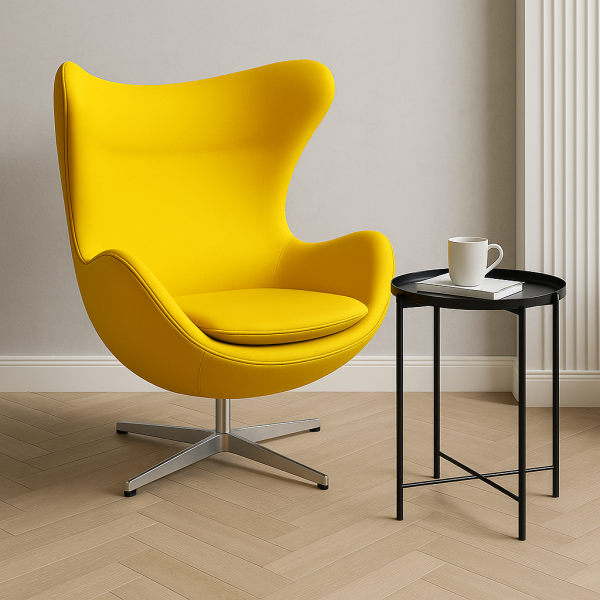 Кресло дизайнерское Egg SDM экокожа металл Желтый (30583629)