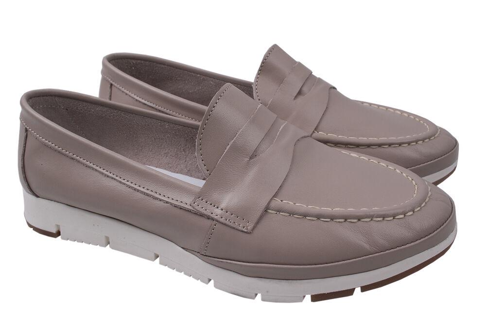 Туфли Gossi на низком ходу женские из кожи р. 40 Капучино (60-20DTC)