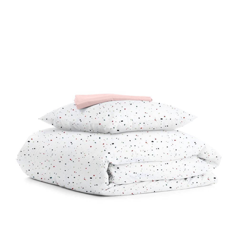 Комплект детского постельного белья Cosas Dots Color Rose на резинке 110х140 см (4822052082089)