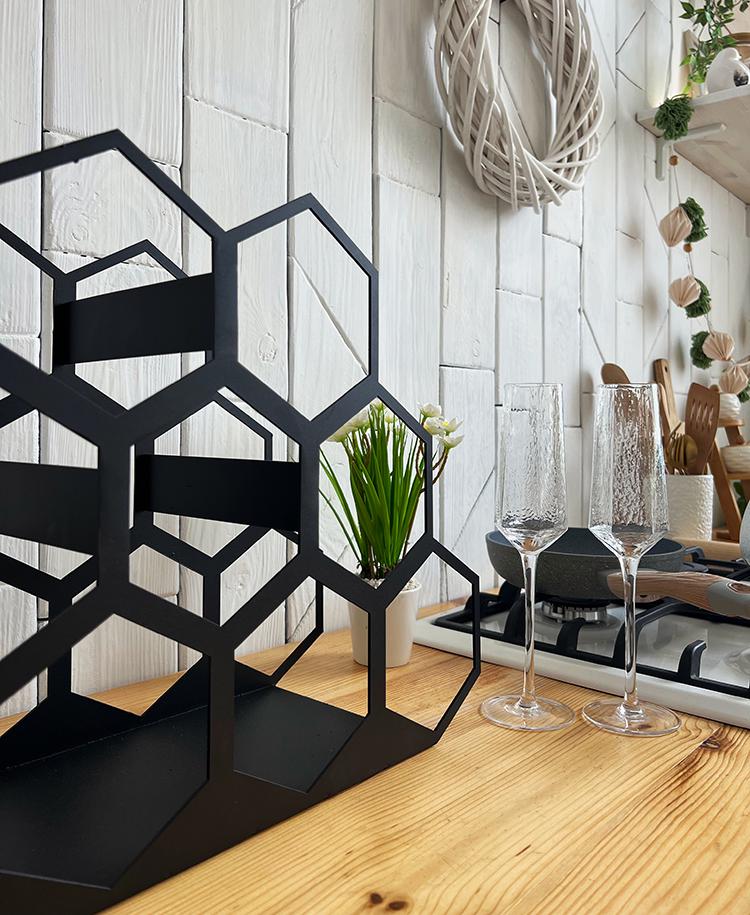 Подставка для вина NC Home Соты на 9 бутылок (110190) - фото 2 Подставка для вина NC Home Соты на 9 бутылок (110190) - фото 2