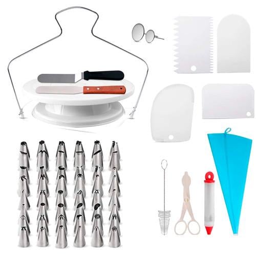 Набір для декору тортів і кексів кондитерські інструменти 72 шт. з підставкою (374854) Набір для декору тортів і кексів кондитерські інструменти 72 шт. з підставкою (374854)