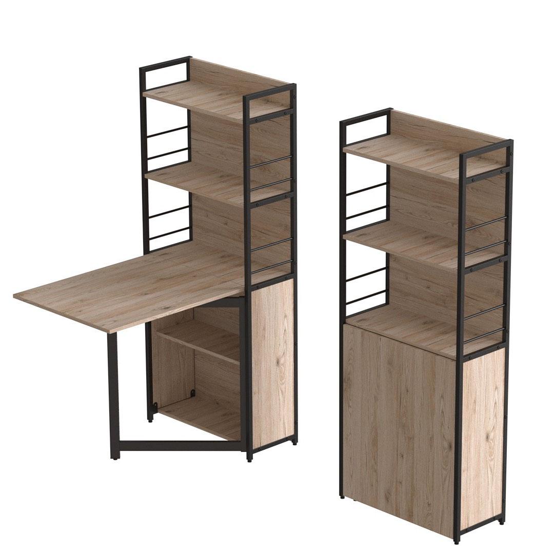 Стол книжка с этажеркой Ferrum-decor Практик 2 металл/ДСП 16 мм 1555x640x990 мм Черный/Дуб Сан-Марино (FRD-104626) - фото 4 Стол книжка с этажеркой Ferrum-decor Практик 2 металл/ДСП 16 мм 1555x640x990 мм Черный/Дуб Сан-Марино (FRD-104626) - фото 4