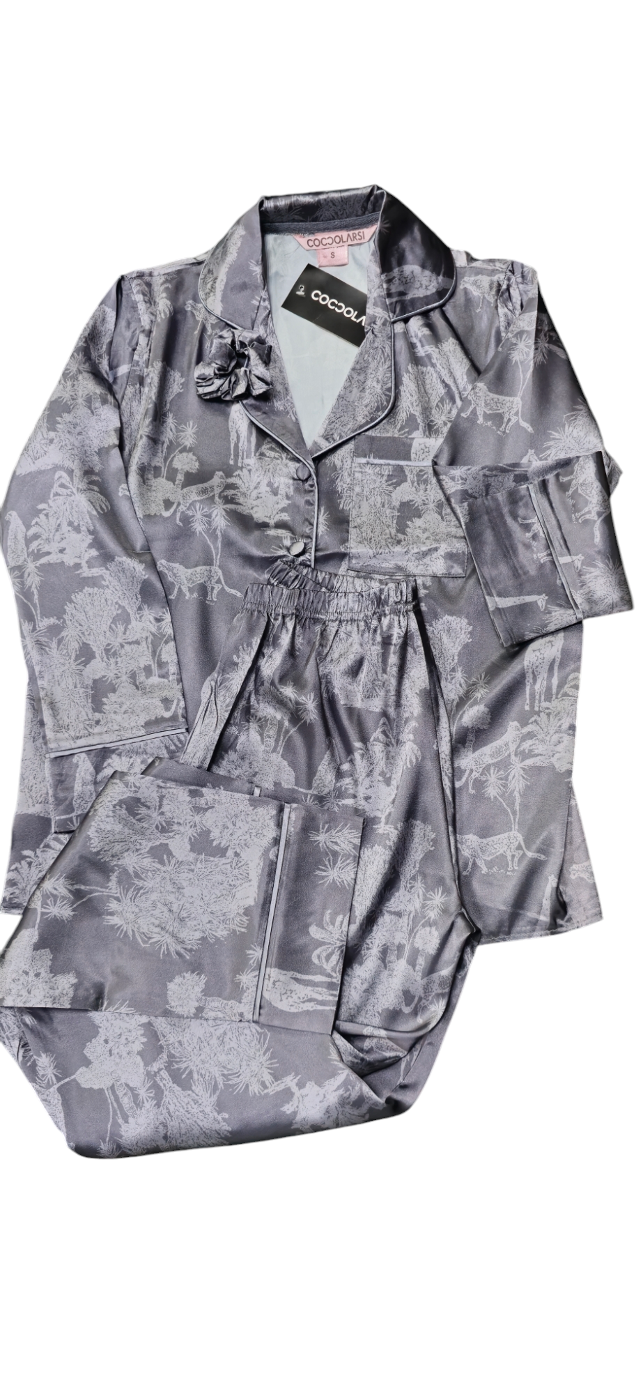 Домашний костюм сатиновый S Серый (70695) - фото 4 Домашний костюм сатиновый S Серый (70695) - фото 4