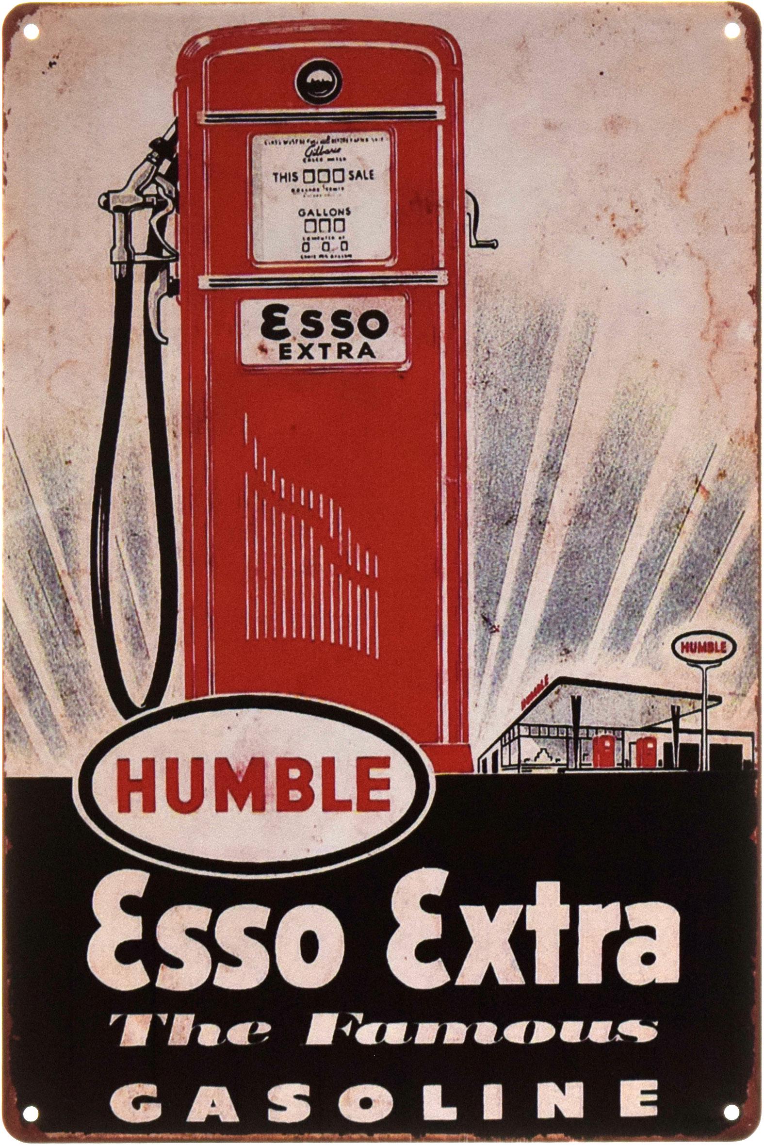 Табличка металлическая Esso Extra Humble 20x30 см