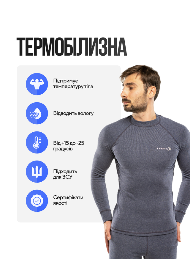 Комплект мужского термобелья ThermoX Rapid XXL Синий - фото 2