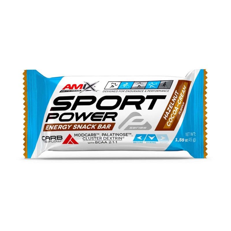 Батончик энергетический протеиновый AMIX Sport Power Bar 45 г Фундук/Какао крем