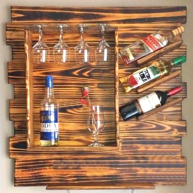 Полка для вина настенная из дерева Ноико Трюфель (ПНК-027128)