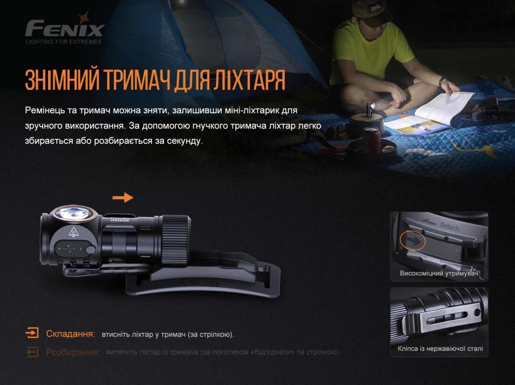 Ліхтар налобний Fenix HM50R V2.0 700 Lm 115 м (28593117) - фото 6 Ліхтар налобний Fenix HM50R V2.0 700 Lm 115 м (28593117) - фото 6