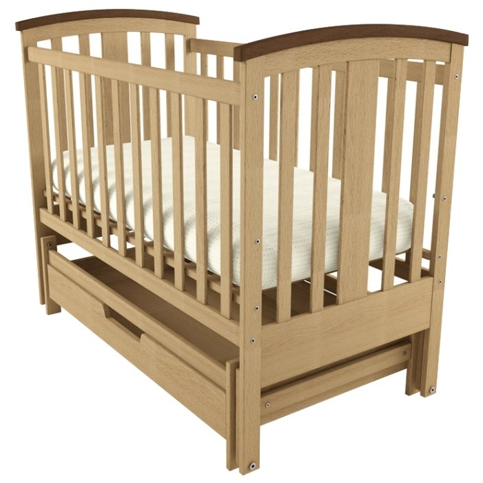 Детская кровать из дерева Woodman Миа УМК с маятниковым механизмом и выдвижным ящиком 60х120 см Натуральный