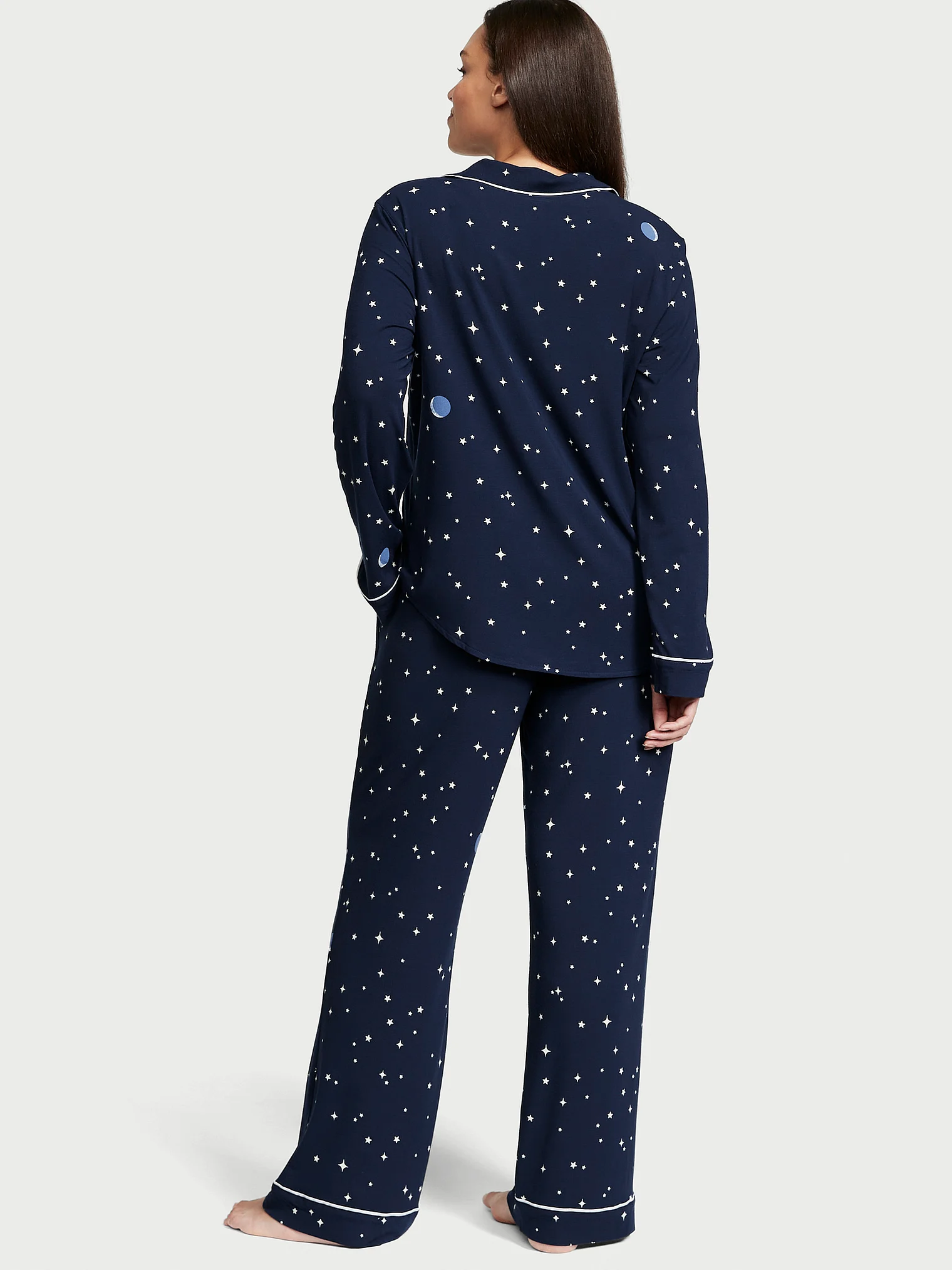 Піжама жіноча Victoria's Secret Modal Long Pajama Set модал L Cиній (15199206) - фото 2