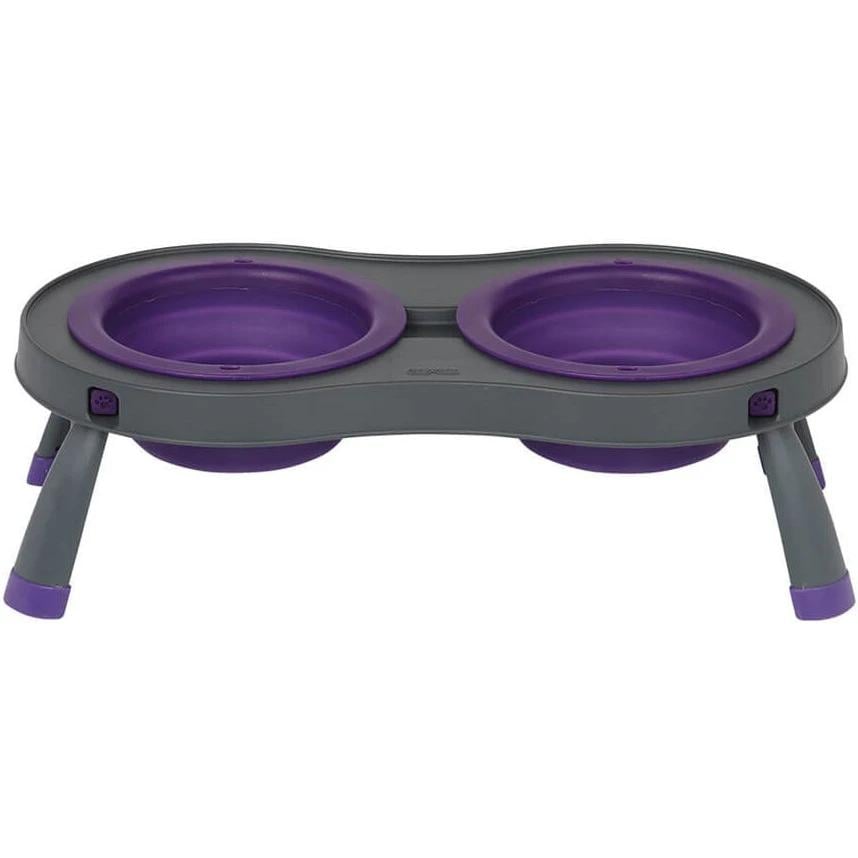 Миска двойная для собак Dexas Double Elevated Feeder Large на складной подставке 600 мл Фиолетовый (dx30687)