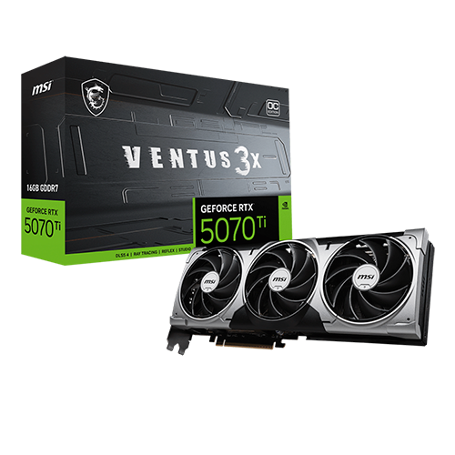 Відеокарта MSI NVIDIA GeForce RTX 5070 Ti VENTUS 3X OC 16 Гб 28000 MHz Silver (29875975) - фото 4