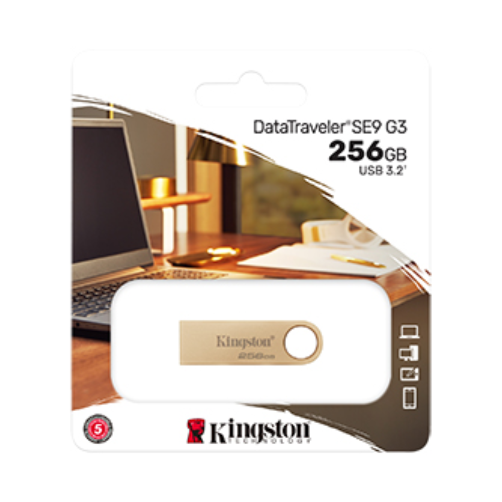 Флеш-пам'ять USB Kingston DataTraveller SE9 G3 256 ГБ Золотистий (DTSE9G3/256GB) - фото 3