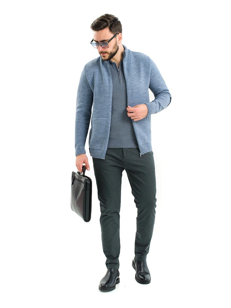 Кофта на блискавці з налокітниками SVTR р. 50 Джинс (395) - фото 5 Кофта на блискавці з налокітниками SVTR р. 50 Джинс (395) - фото 5