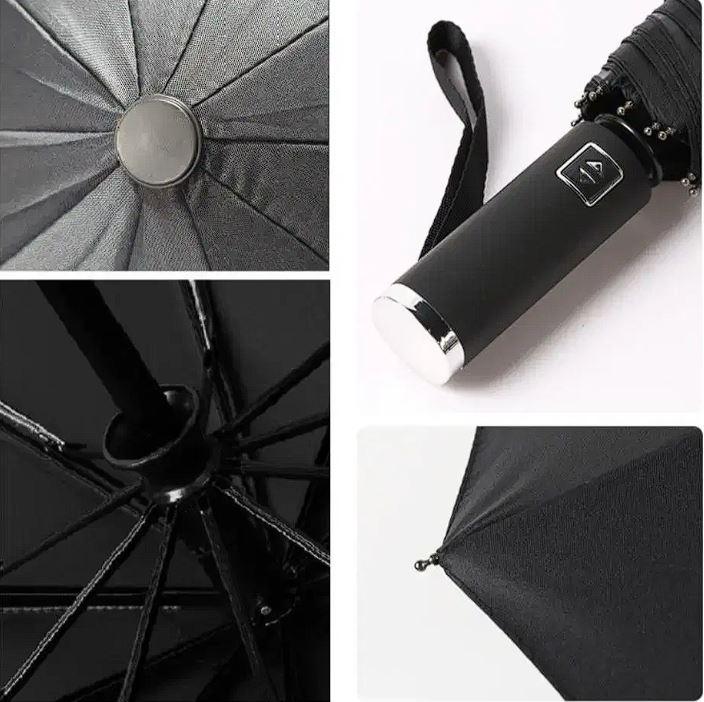 Зонт складной автомат 10 спиц d 130 см Obsidian Black (30333) - фото 2