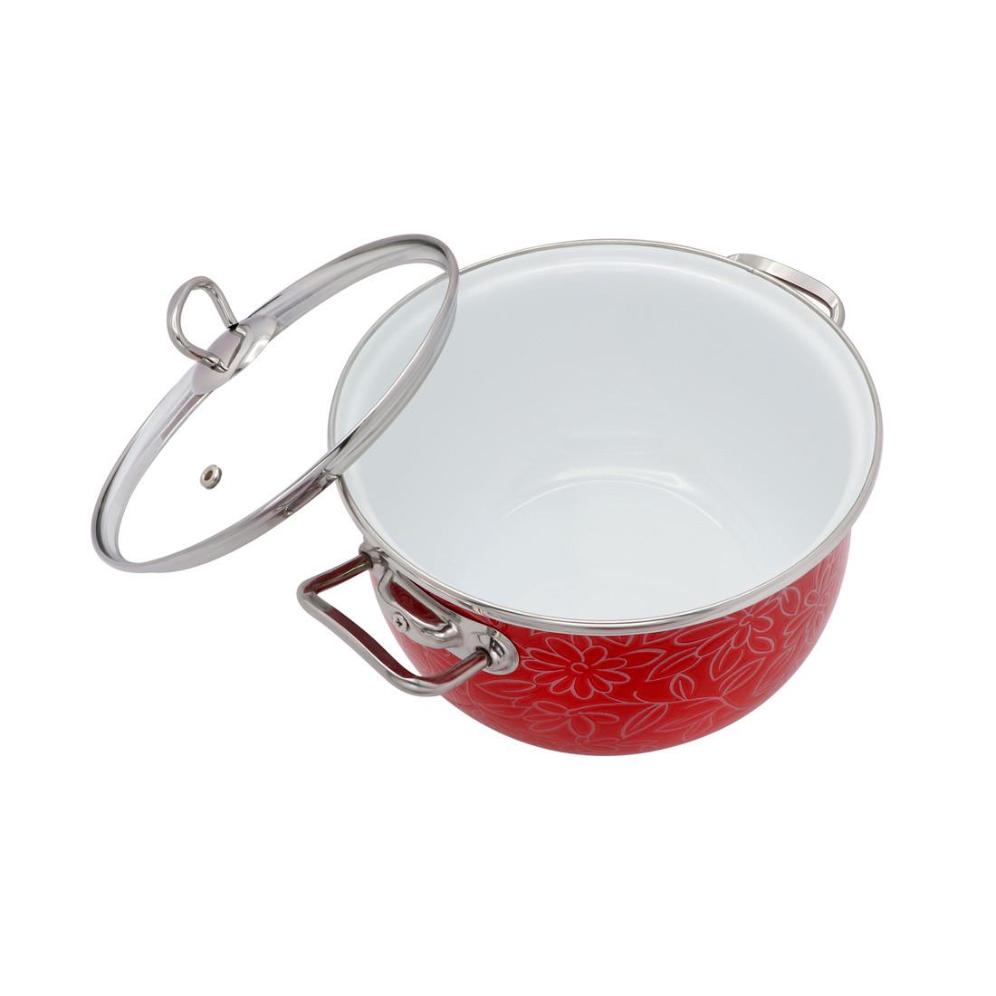 Кастрюля эмалированная Ажур 4 л Красный (2598B) - фото 2 Кастрюля эмалированная Ажур 4 л Красный (2598B) - фото 2