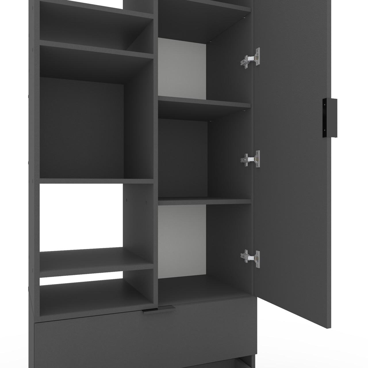 Шафа Metkas Home A001L ЛДСП 800x420x2300 мм Антрацитовий - фото 3 Шафа Metkas Home A001L ЛДСП 800x420x2300 мм Антрацитовий - фото 3