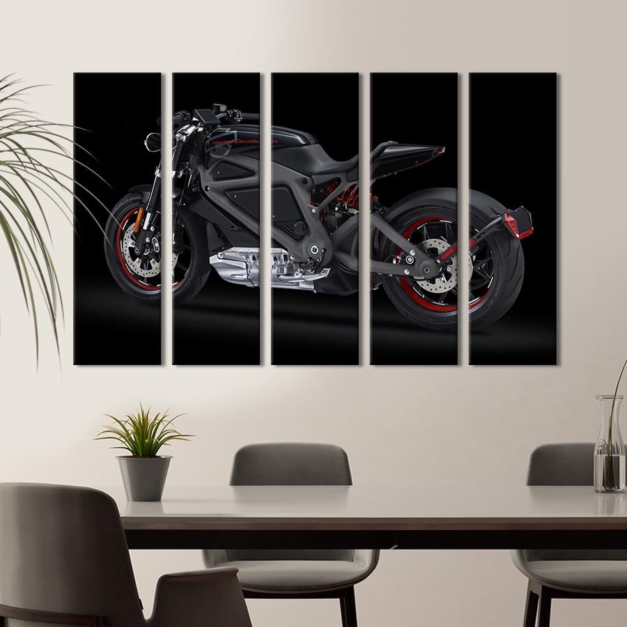 Картина на холсте Мощный мотоцикл Harley-Davidson 132x80 см (1328-51)