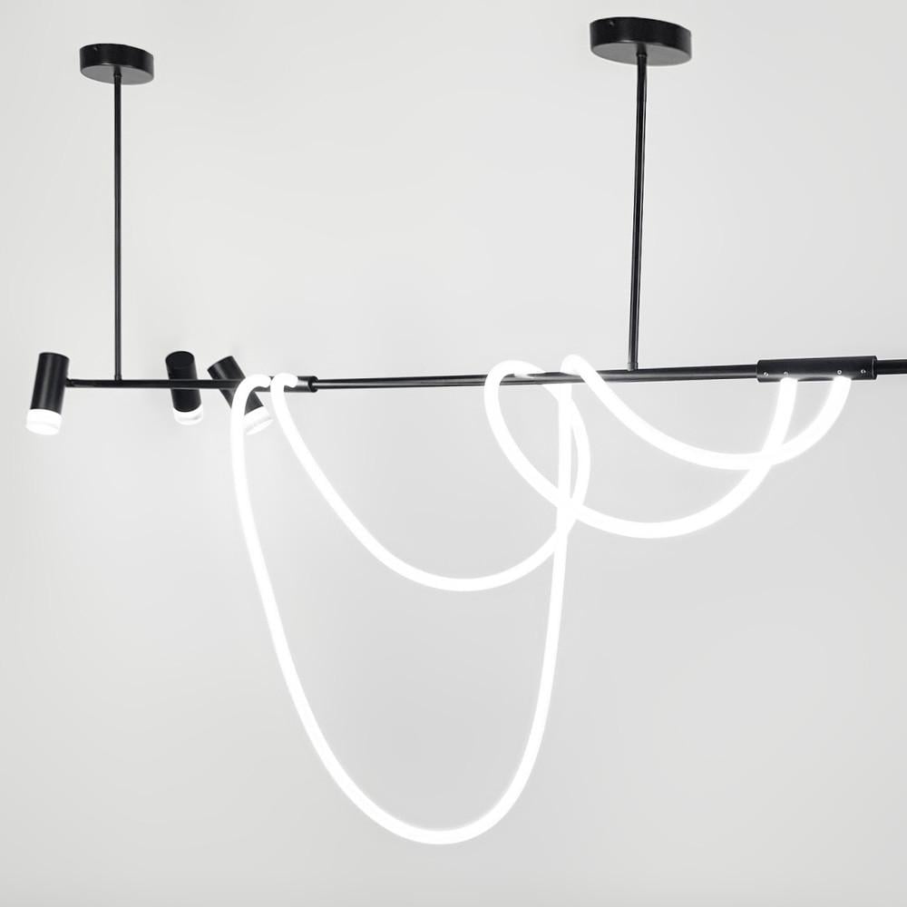 Люстра стильная удлиненная Led 150 см на 3 спота Черный (LF_MBJ 7-1500-3 BK) - фото 2