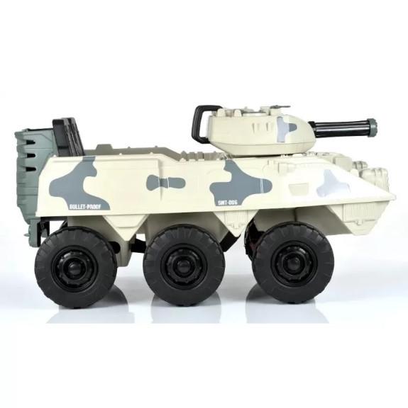 Детский электромобиль танк Bambi M 4862 с пультом радиоуправления для детей 3-8 лет белый камуфляж - фото 4