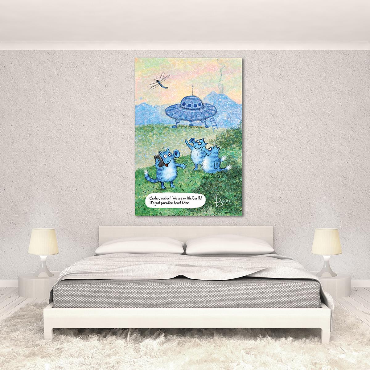 Модульная картина Прилет инопланетян 1 модуль 80x120 см