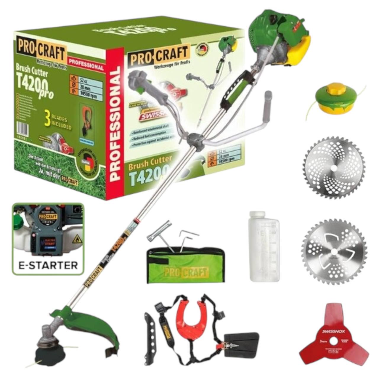 Триммер бензиновый ProCraft T4200EL с электростартером двухтактный двигатель 5,7 л/с (26880551)