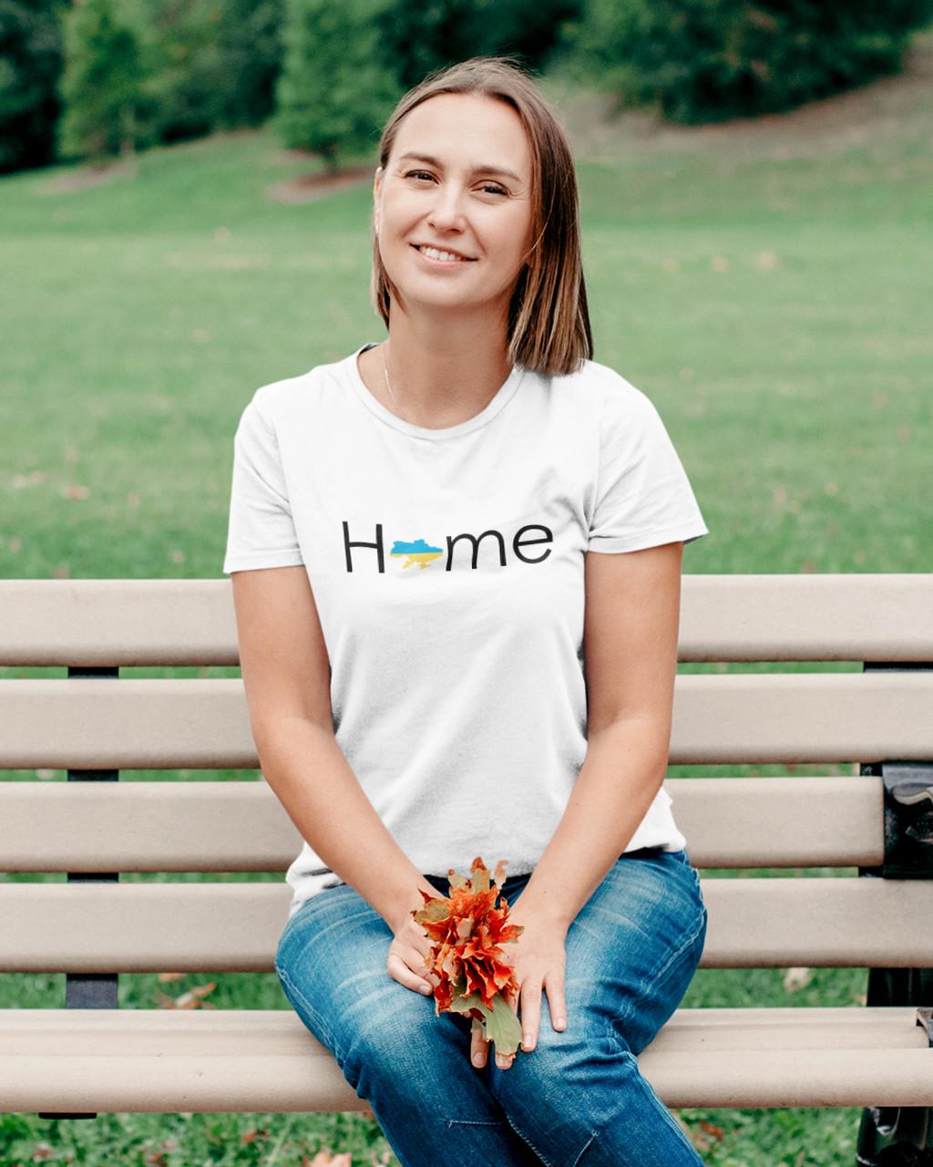 Футболка женская с принтом "Home" Белый (1644894471)